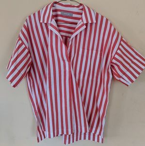 Womens Cotton Short Sleeve Popover Shirt